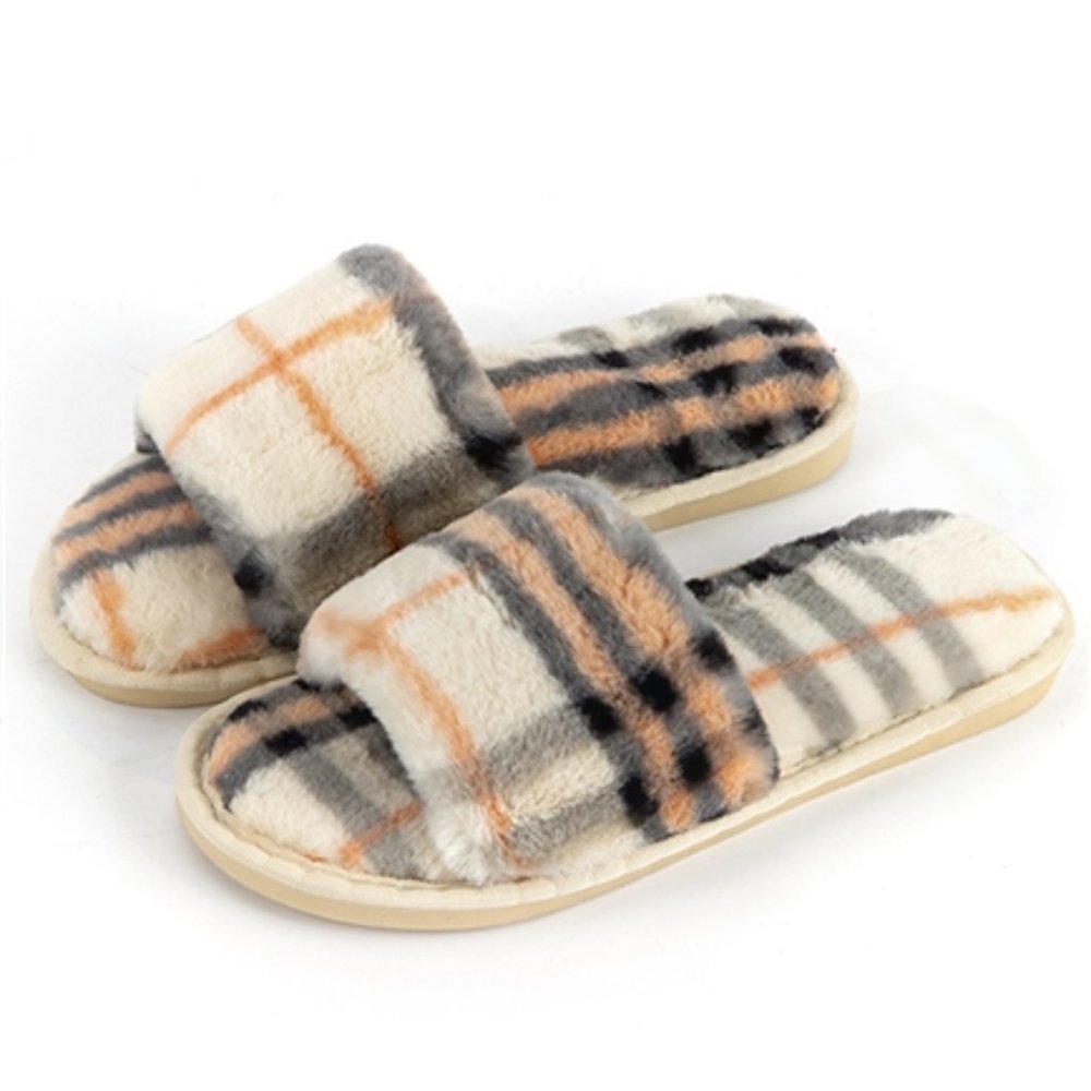 Buffalo Plaid Lattice Slipper Slides